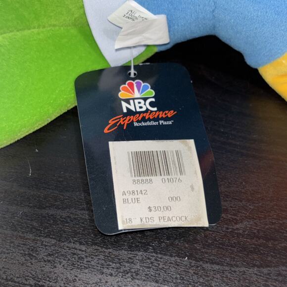 RARE 18" NBC Experience Peacock Rainbow Big Plush Tall Stuffed Rockefeller Plaza - Picture 8 of 11